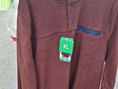 Men's 32 Degrees Heat XL Fleece Pullover - Maroon with Snap Buttons and Pocket
