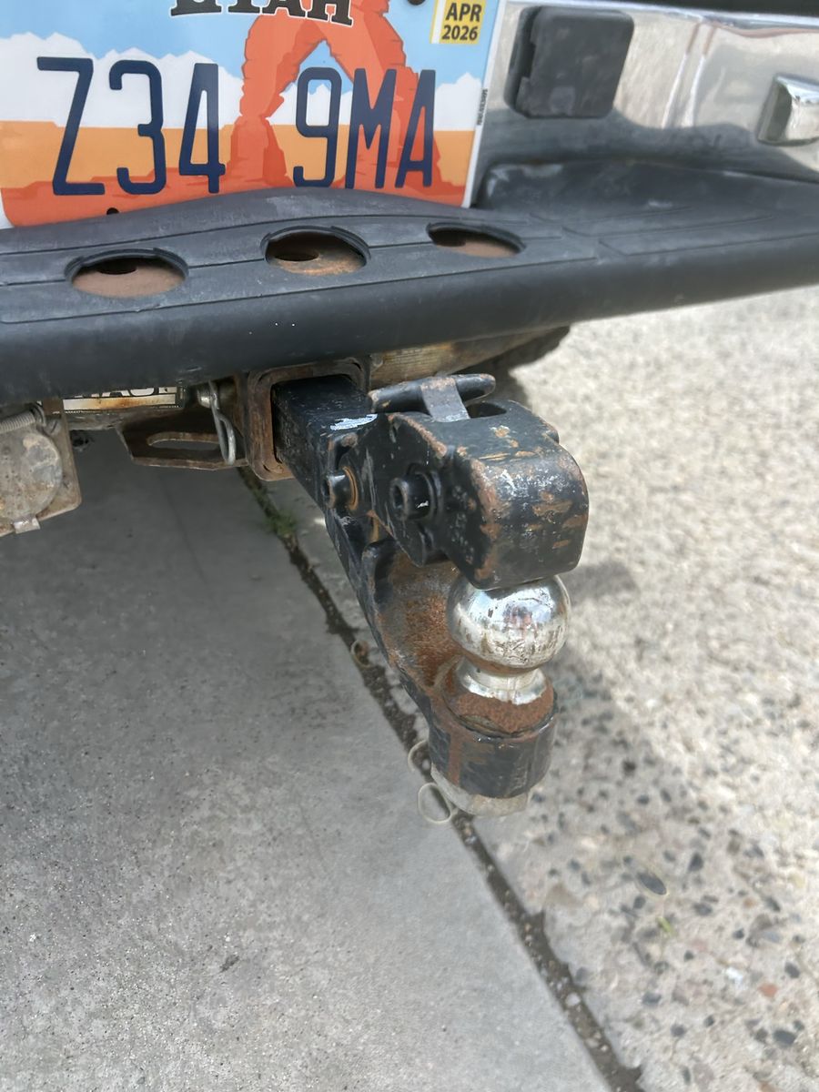Adjustable Drop Hitch with Ball Mount and Pintle Hook Combo
