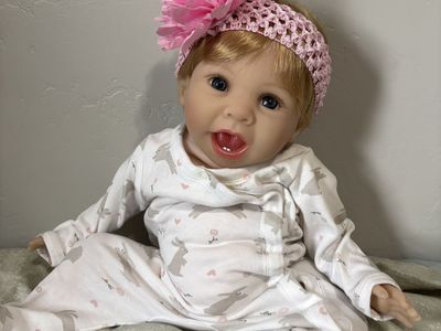 Aori Reborn Baby Doll Strawberry Blonde Happy Face 18.5” Vinyl Realistic Cute