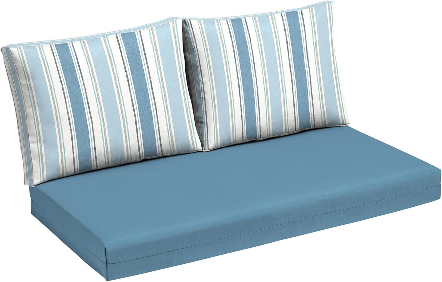 Arden Outdoor Loveseat Cushion Set, 48 x 24, Water Repellent, Fade Resistant, Cushion Set