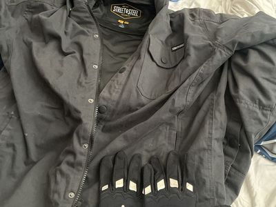 Street & Steel Motorcycle Riding Shirt Jacket with Bilt Helmet and Gloves