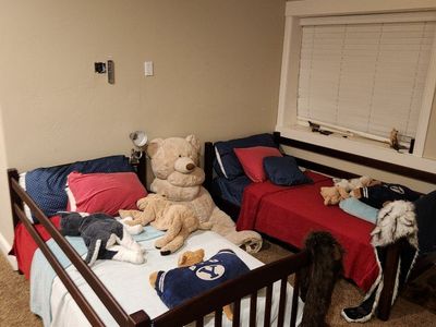 Wood Twin Bunk Beds or Daybeds All Around Protective Rails, Ladder
