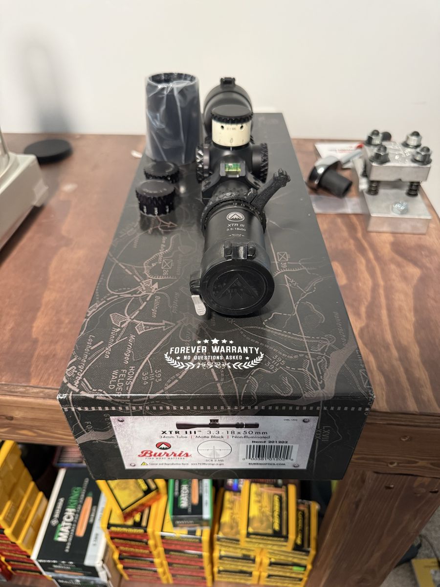 Burris XTR III 3.3-18x50mm FFP Rifle Scope - SCR 2 MIL Reticle w/ Hawkins Rings