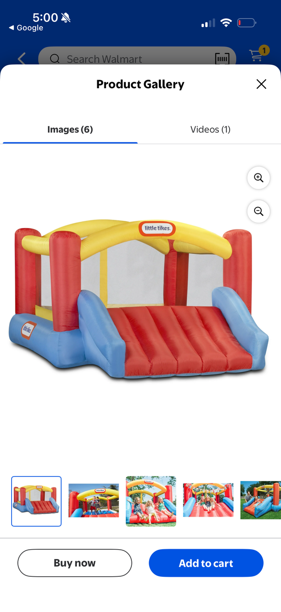 Little Tikes Jump 'n Slide Bouncer Inflatable Bounce House with Blower, Outdoor Toy