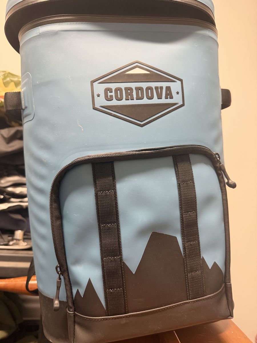 Cordova Cooler Backpack Blue Insulated Soft Sided Leakproof Zippered Outdoor Hiking Camping