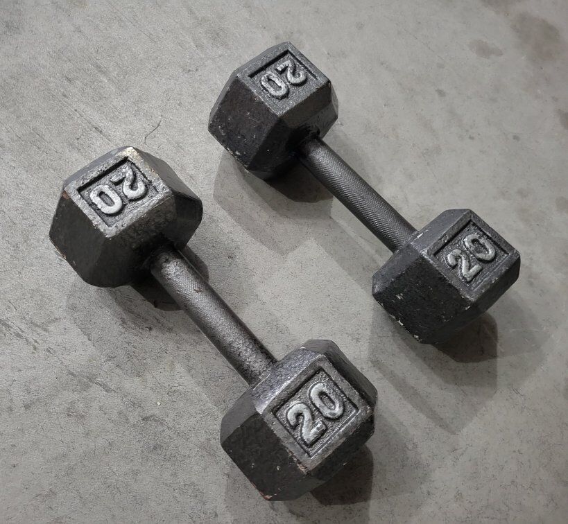 CAP Barbell Cast Iron Dumbbell Weights, 20 Lbs., P