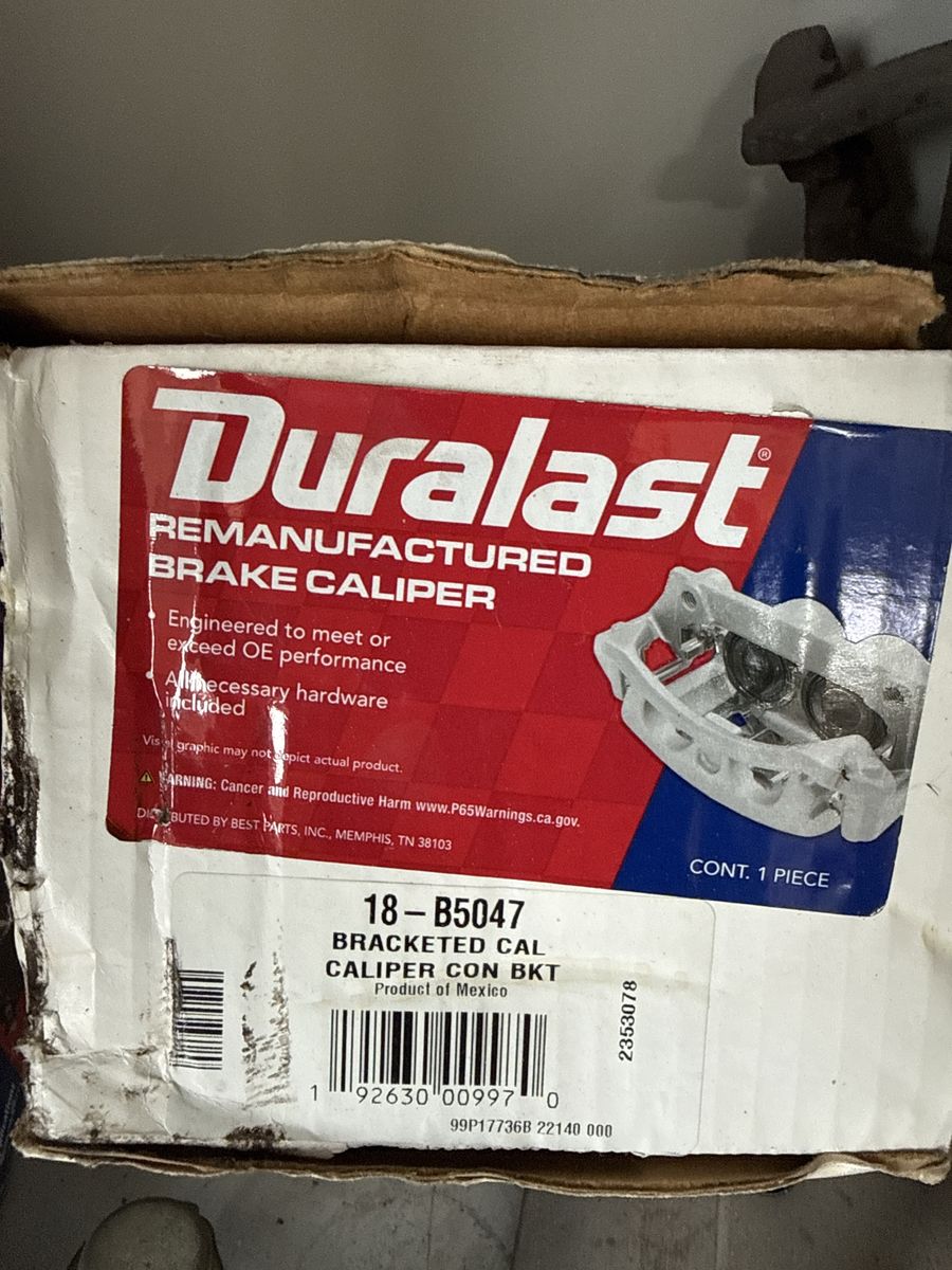 Jk Dana 44 Rear brake calipers     Duralast Remanufactured Brake Calipers with Brackets (18-B5046 & 18-B5047 Set)
