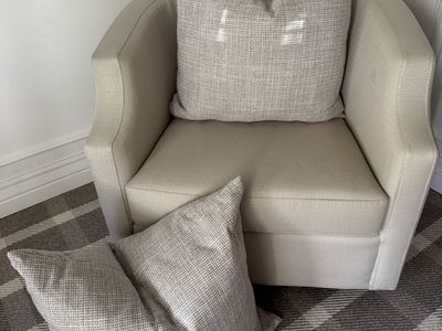 Pair of 22” Gray Textured Throw Pillows – Feather/Down Inserts