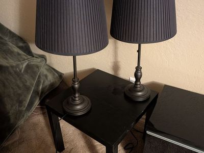 2 Black table lamps