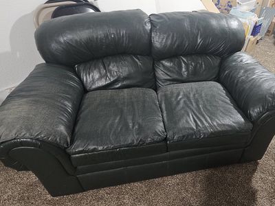 FREE Green Faux Leather Loveseat
