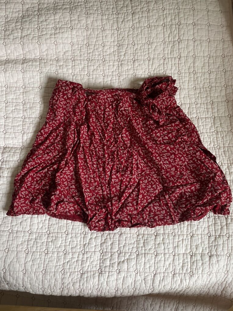 john galt / pacsun red wrap skirt
