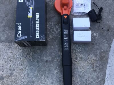 new leaf blower with 2 batteries and charger for 40.00