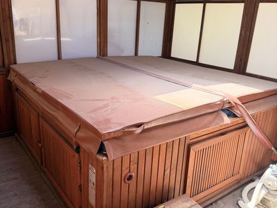 Used Hot Tub/Spa with Wooden Cabinet and Cover - Ready for Relaxation