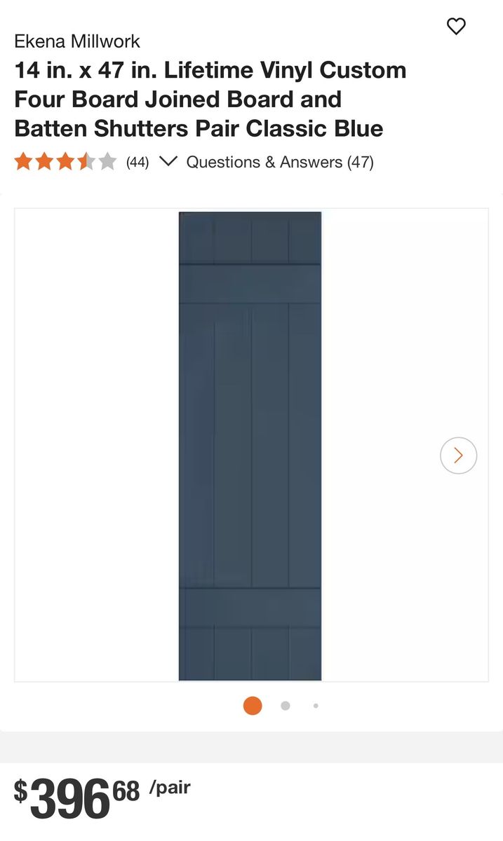 14 X 47 Four Board And Batten Shutters