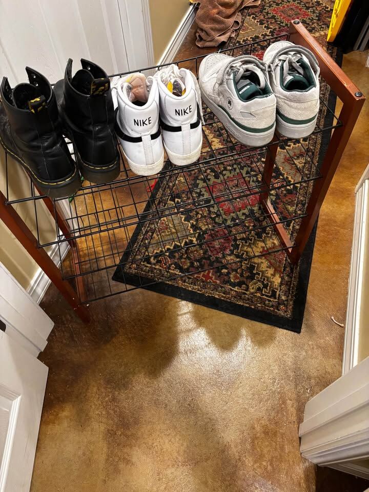 Wood and Metal 12 Pair Shoe Rack Shelf Organizer