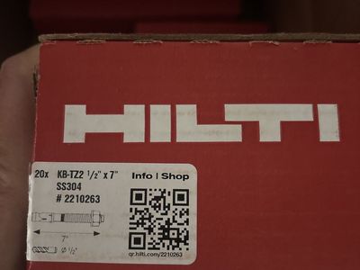 Hilti concrete anchors