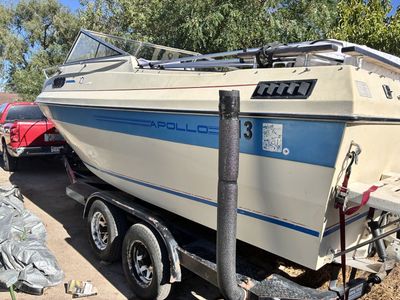 Vintage Apollo Motorboat with Dual-Axle Trailer