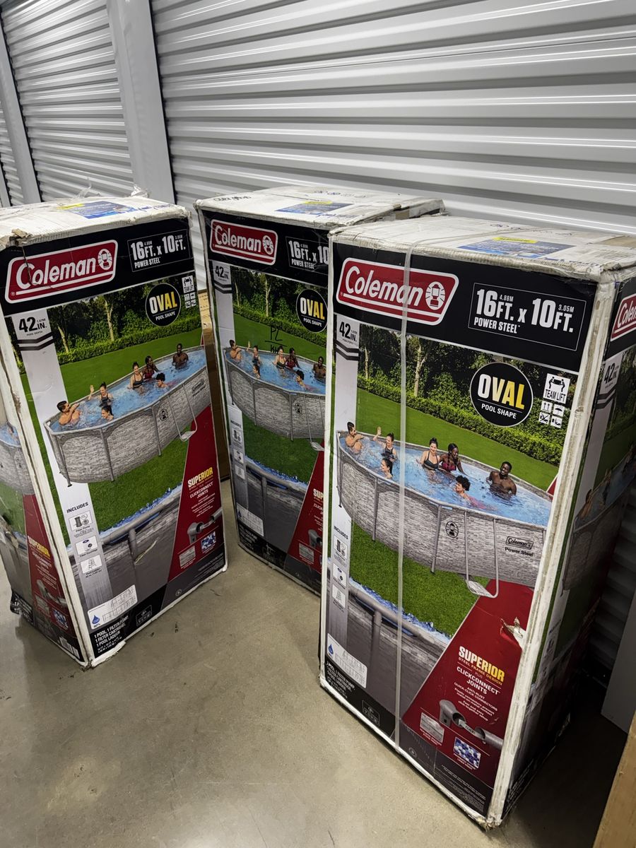 $300 each Coleman Power Steel 16' x 10' x 42" Oval Above Ground Pool Set