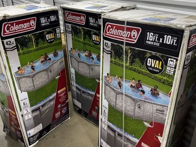 $300 each Coleman Power Steel 16' x 10' x 42" Oval Above Ground Pool Set