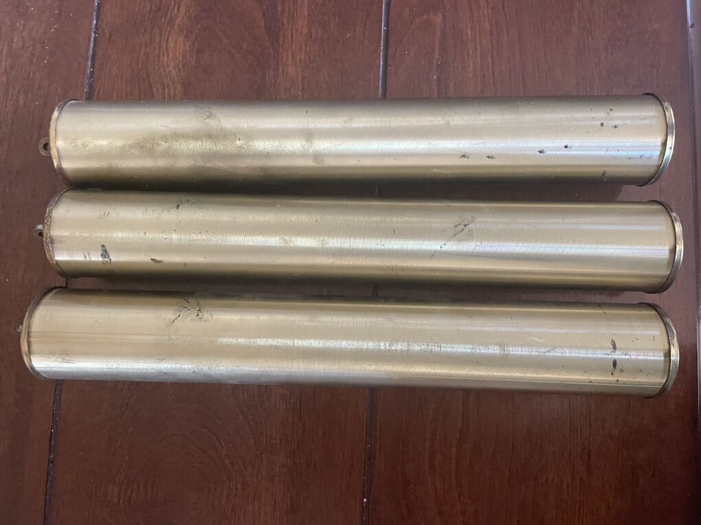 Set Of 3 Heavy Brass Grandfather Clock Weights