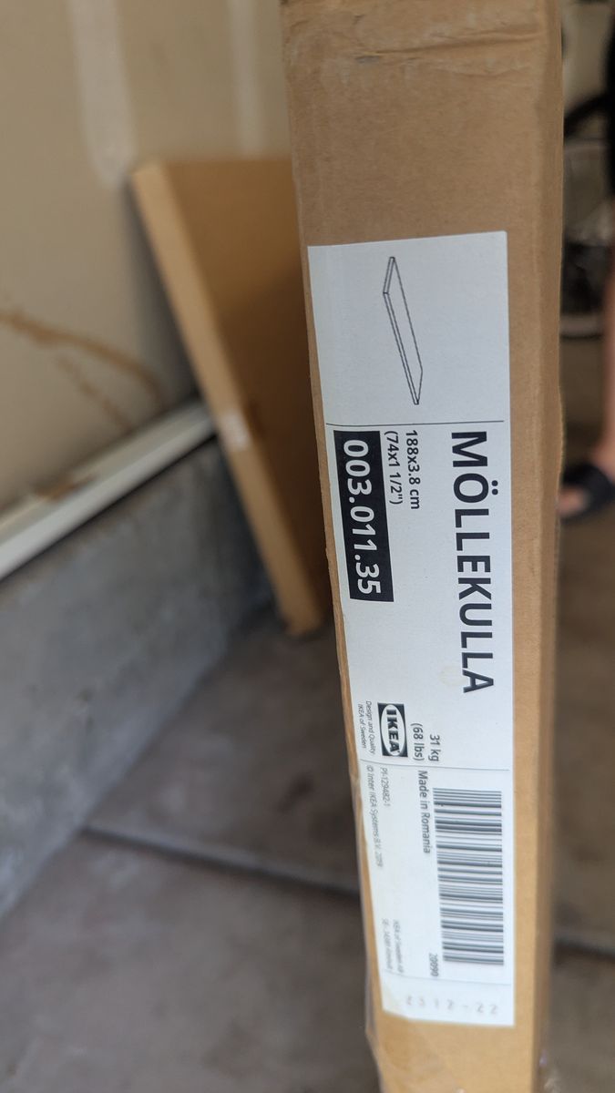 IKEA MÖLLEKULLA Countertop – 2 Units – 74" – New, One Slightly Damaged