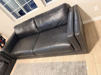 Ashley faux leather couch and love seat