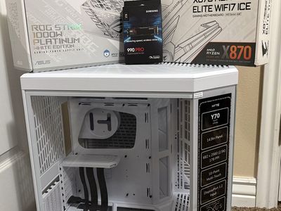 HYTE Y70 Touch Infinite PC Case, ASUS ROG Strix 1000W PSU, AORUS X870 Motherboard, Samsung 990 Pro 2TB SSD