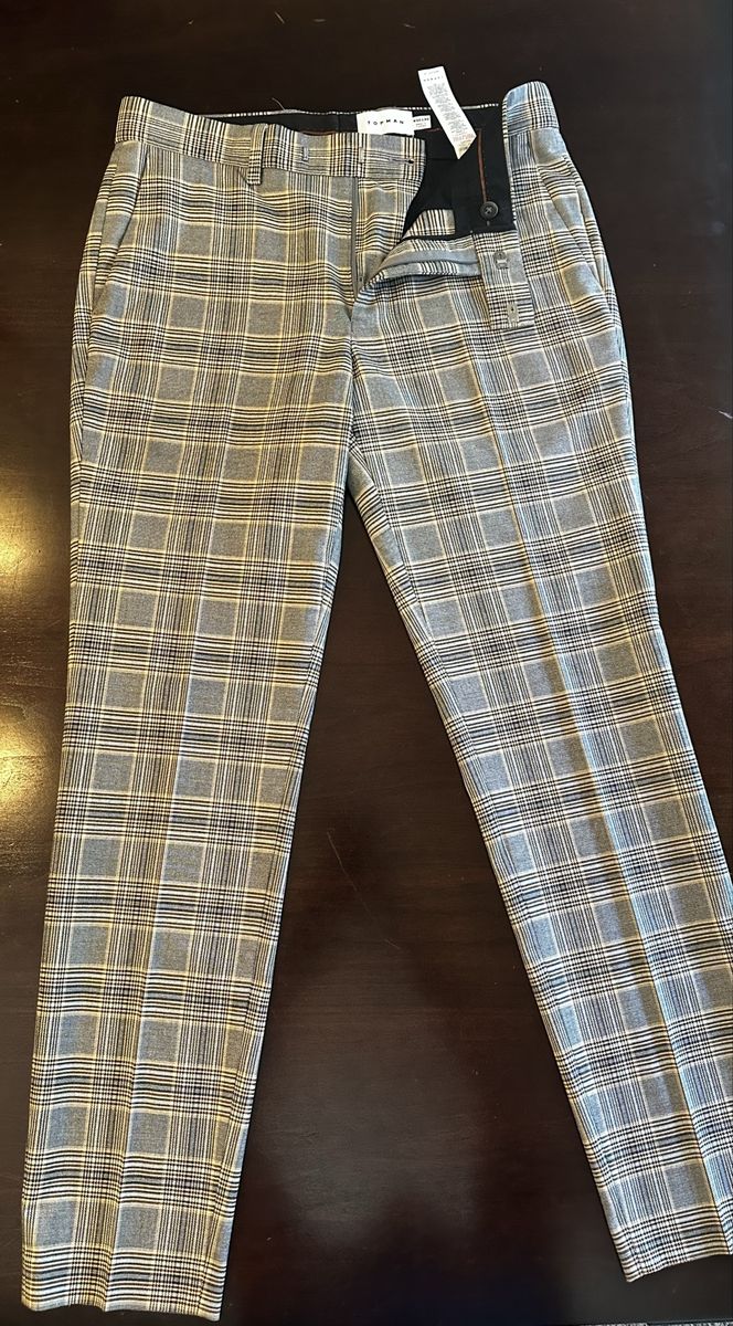 Topman Gray Plaid Skinny Fit Suit Pants W30 L30 - NWT