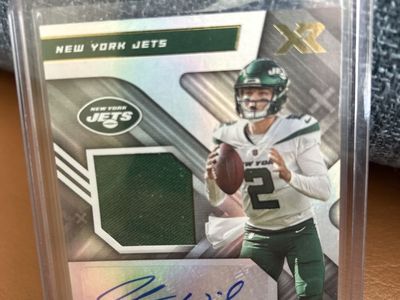 2022 Panini XR Zach Wilson Autograph 34/49 NFL Game Used Patch Card New York Jets Football Auto Certified Panini