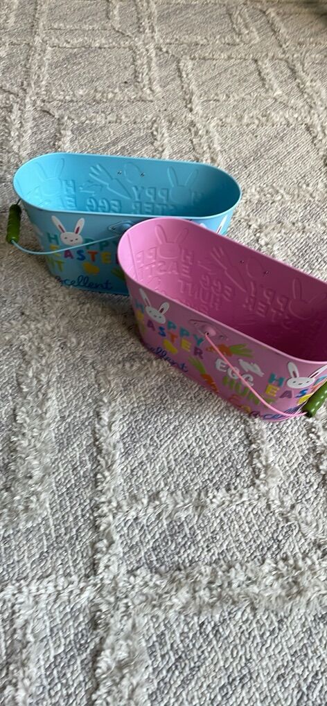 Matching Metal Easter Basket Tins