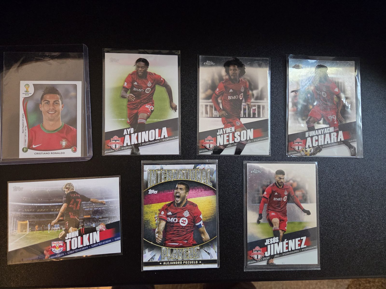 Lot of a 2014 Cristiano Ronaldo & (6) 2022 Topps MLS/Chrome Soccer Players