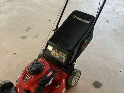 Troy-Bilt TB210 Self-Propelled Gas Walk-Behind Lawn Mower with Grass Bagger
