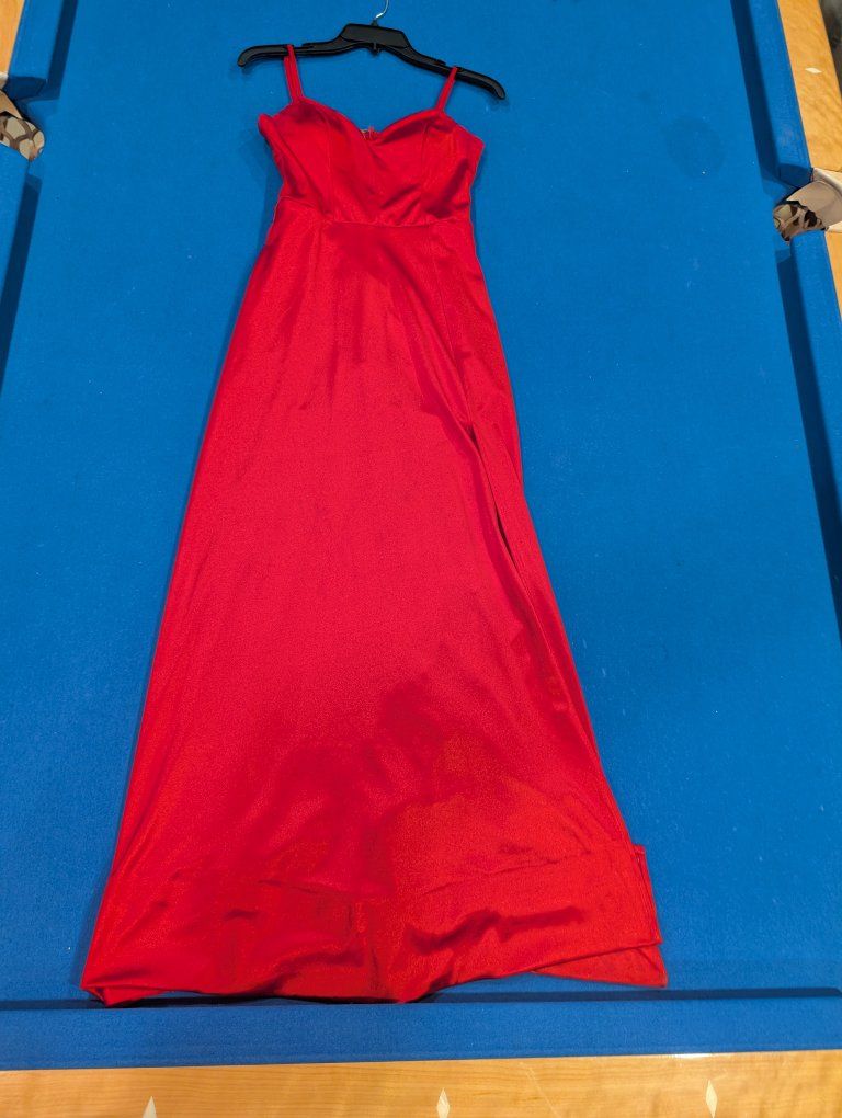 Dress Red Long Satin Formal or Prom
