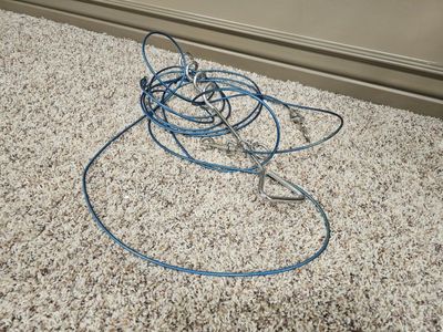 Dog yard stake with cable