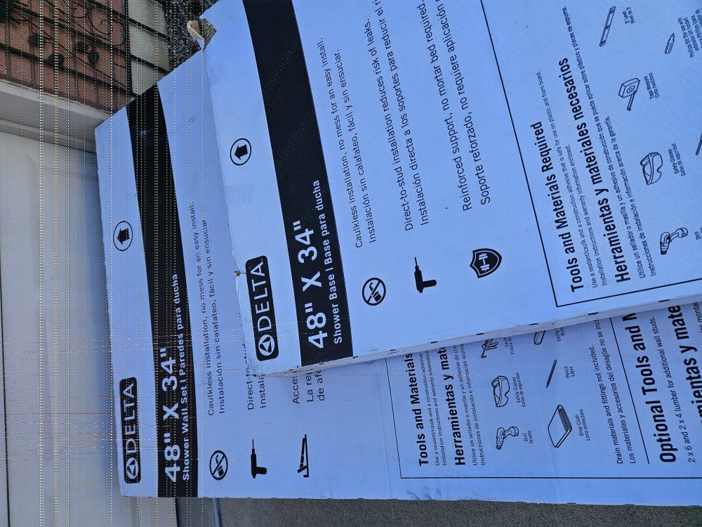 Delta Shower Wall Set and  Shower Base