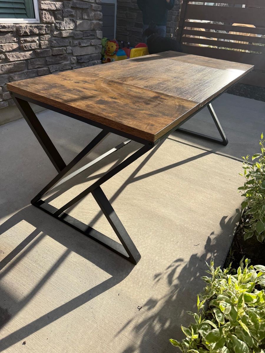 Industrial Style Rustic Brown & Black Metal Frame Modern Space-Saving