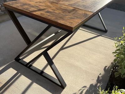 Industrial Style Rustic Brown & Black Metal Frame Modern Space-Saving