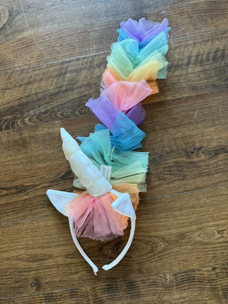 Kids Unicorn headband with multi colored train