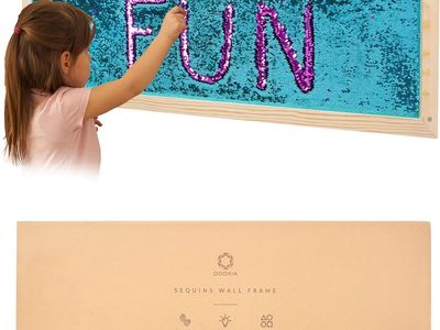 39.5" x 15" Sequin Sensory Wall Frame | Sensory Wall Sequin Flip Fabric for Kids