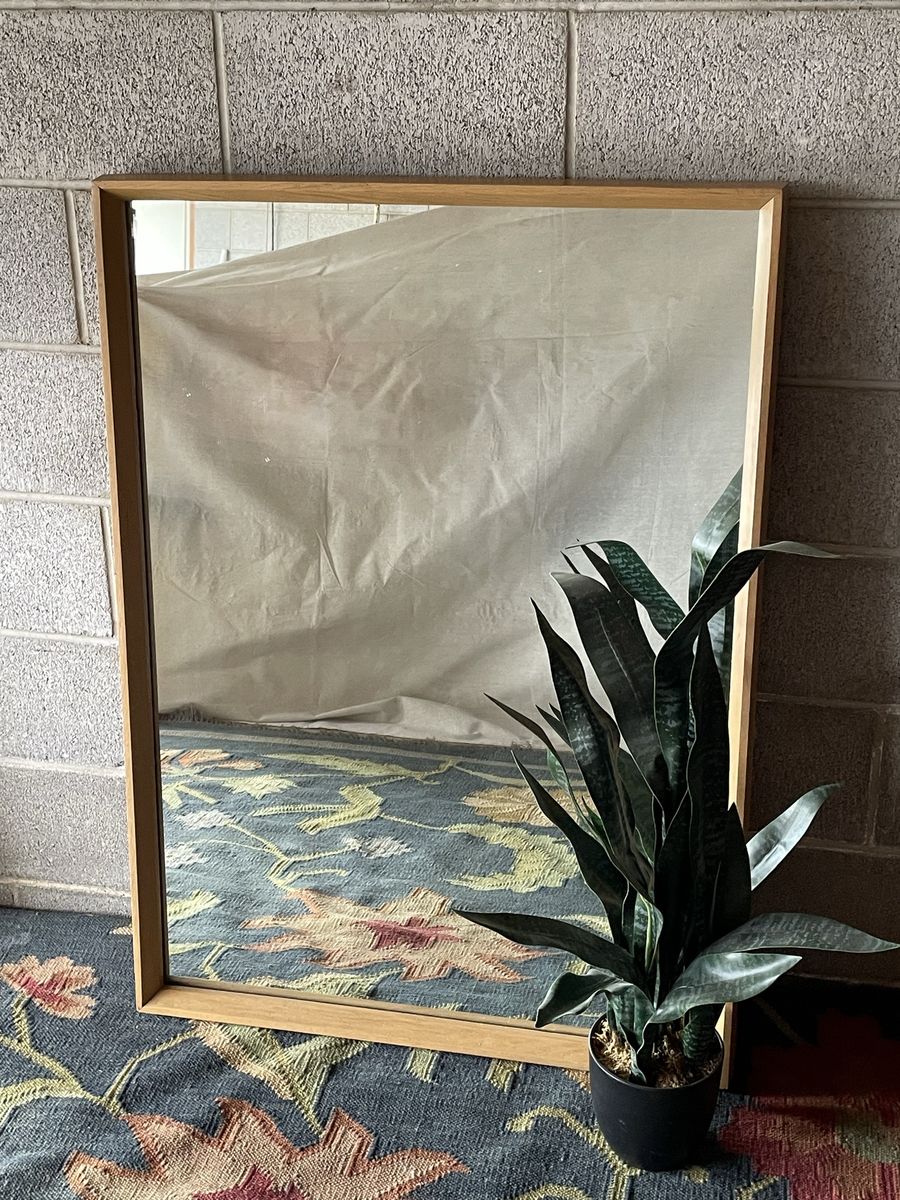 Vintage Wooden Framed Wall Mirror