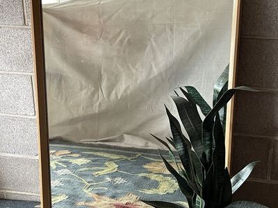 Vintage Wooden Framed Wall Mirror