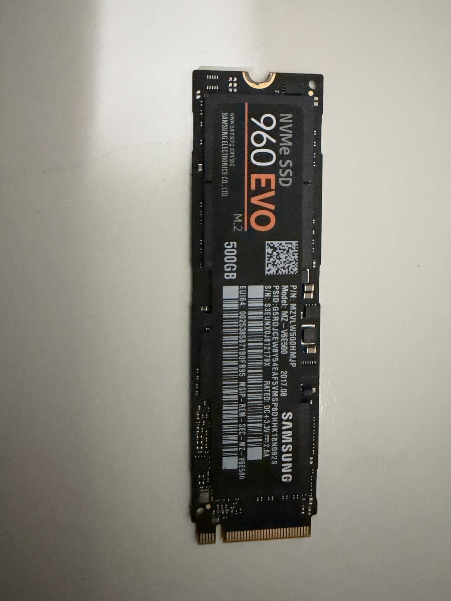 Samsung 960 EVO 500Gb m.2 NVMe SSD