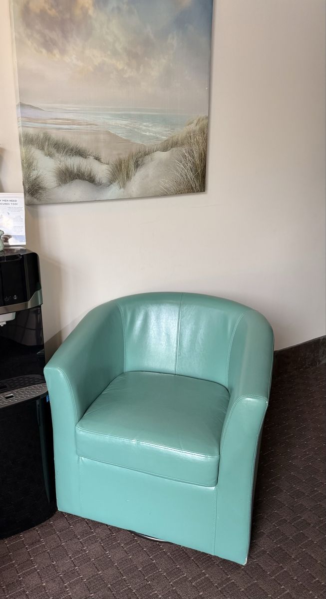 Sea Foam Green/Muted Turquoise Barrel Chair - Swivel Accent Seat