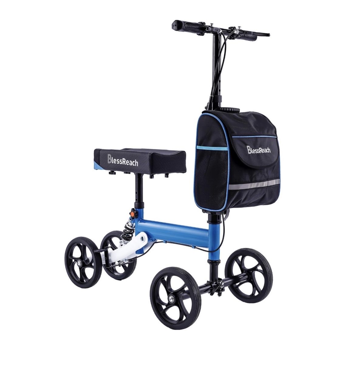 Brand New and Fully Assembled Bless Reach Model # WB 2105 Post Surgery Knee Scooter  With Shock Absorbing Knee Pad