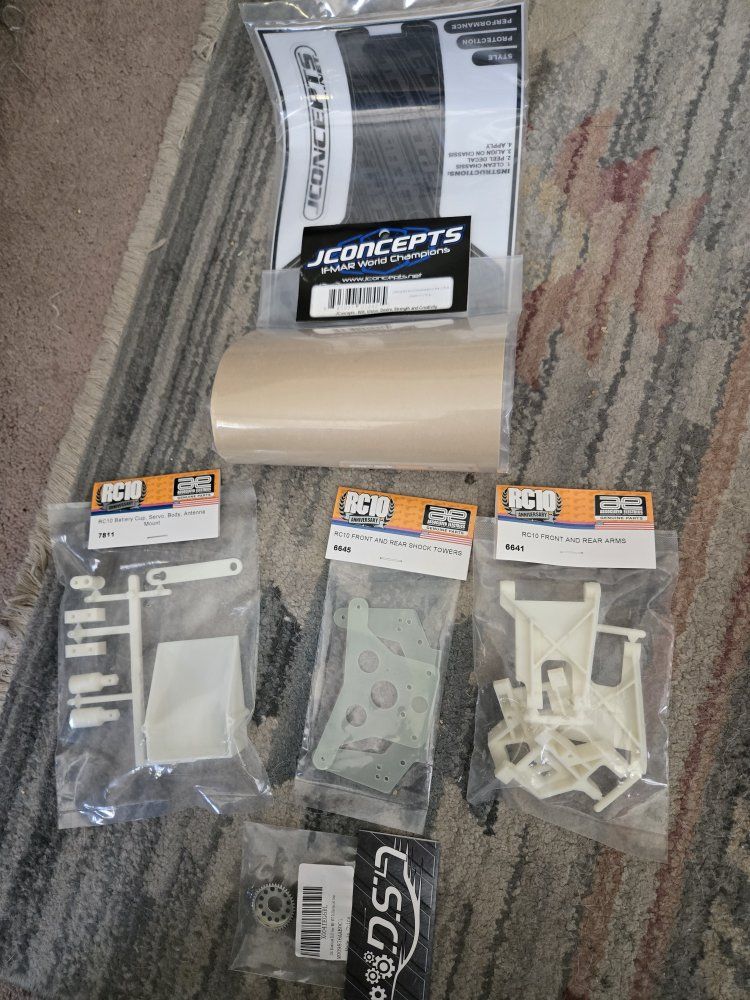 Team Associated RC10 Parts Bundle New in Package Shock Towers Arms Mounts
