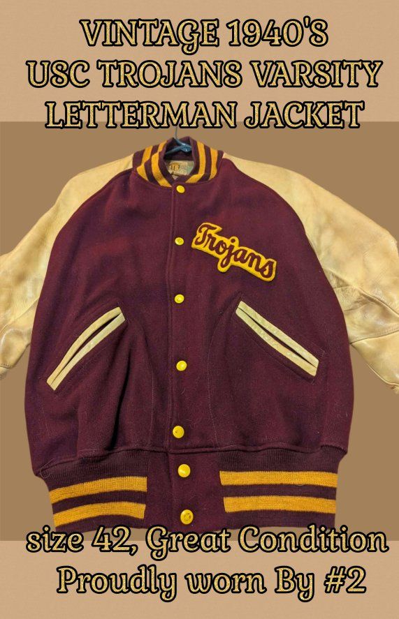 VINTAGE 1940'S USC TROJANS LETTERMAN JACKET