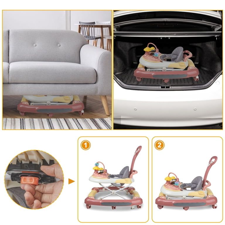 Foldable Baby Walker & Rocking Car Aid - Multi-functional infant activity center, Space-saving design brand new still in box