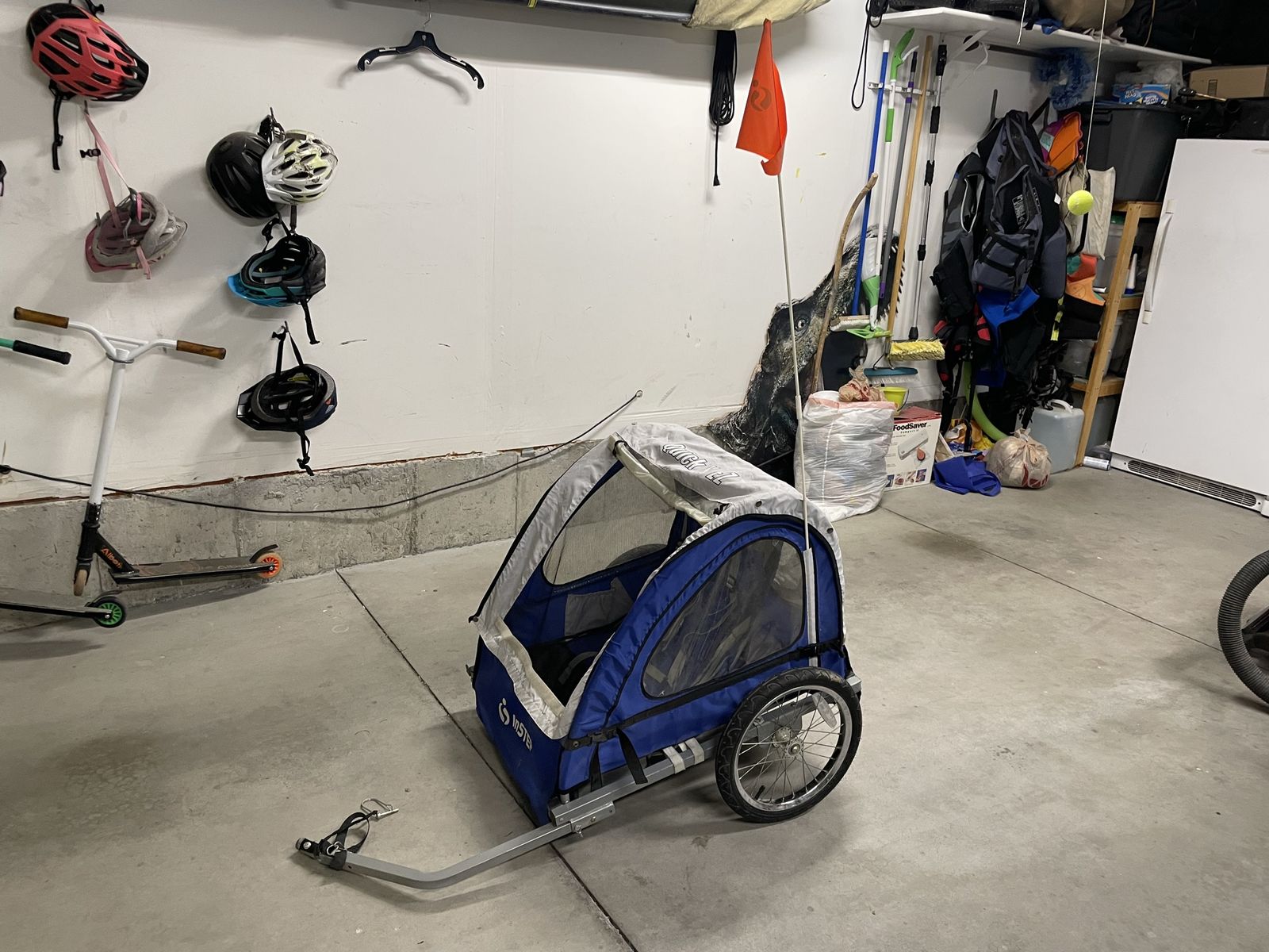2 seater bike stroller trailer carrier folds flat