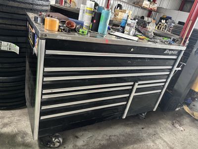 Snap-on Black 12-Drawer Tool Box Cart with Stainless Steel Top and Locking Wheels