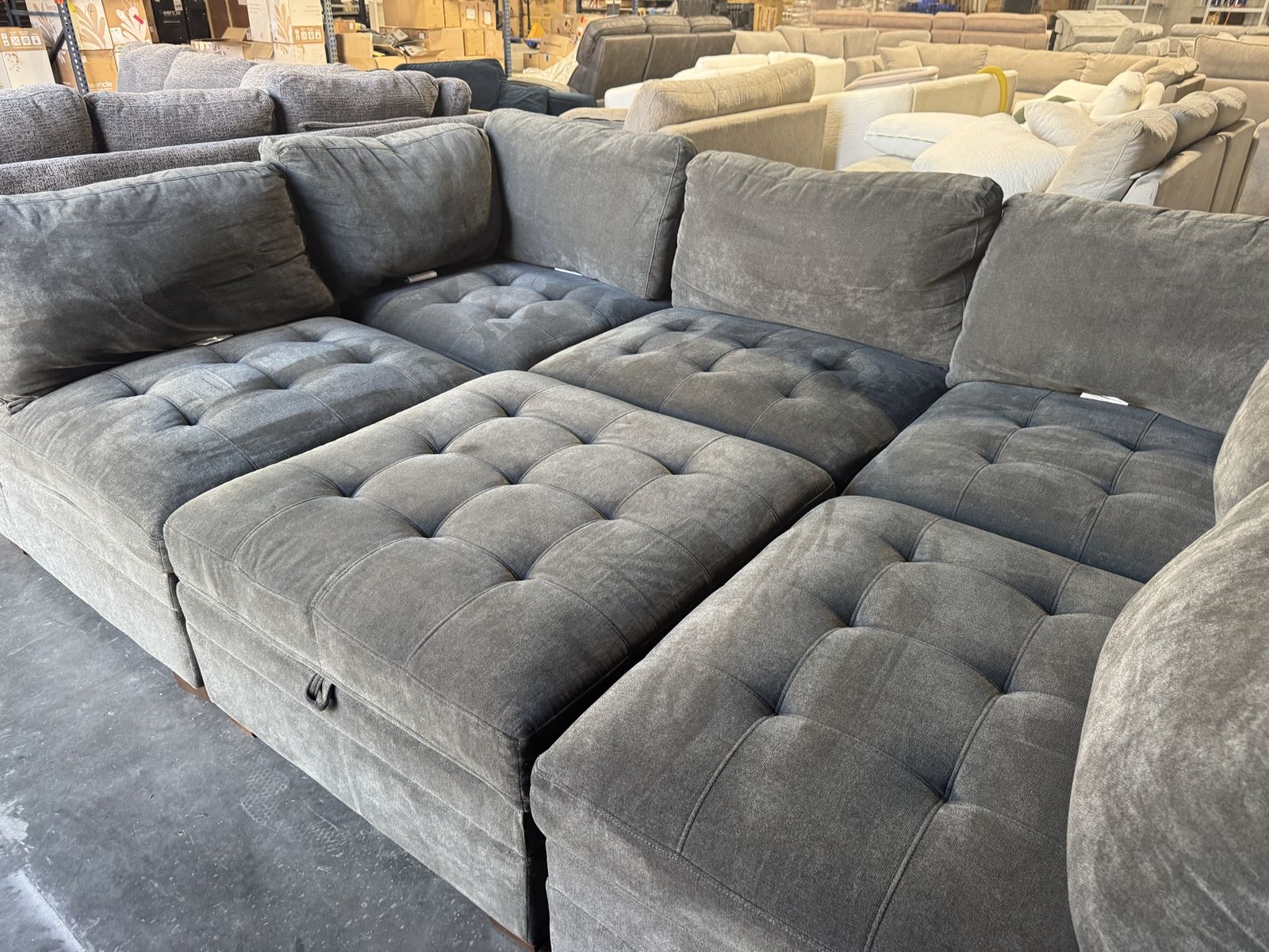 Dark Gray 6 Piece Modular Sectional